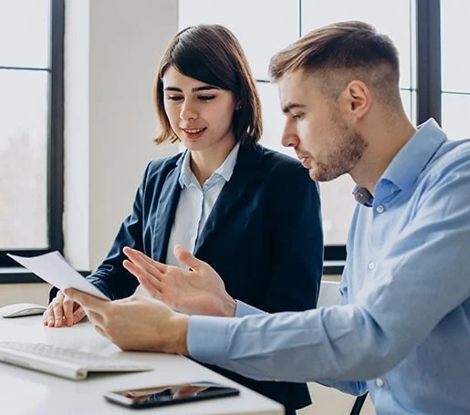 Reviewing tax and accounting documents