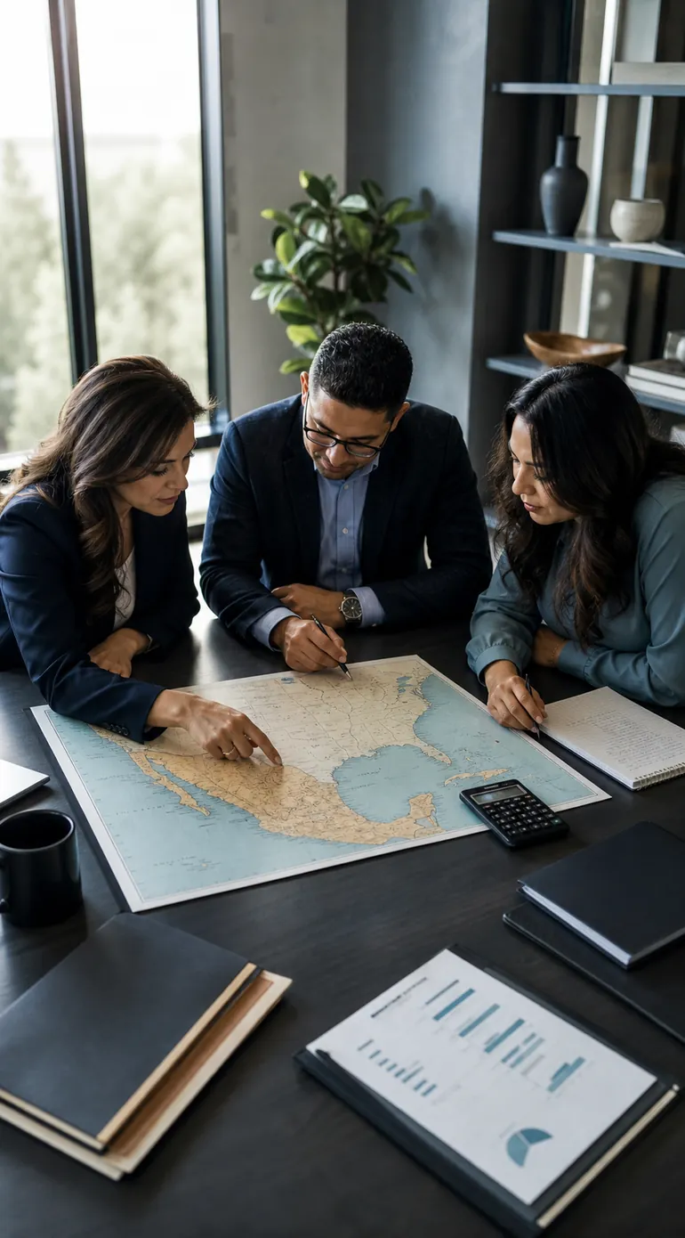 Advisory team coordinating Mexico and United States business operations