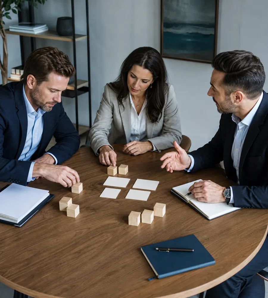 Business leaders comparing corporate structure options