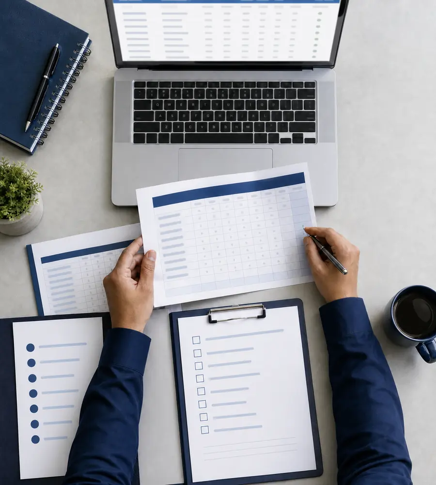 Payroll time records and approval workflow being checked